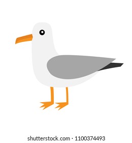 Antarctica albatross icon. Petrel Seagull wandering royal bird. Big beak. Arctic animal collection. Cute cartoon baby character. Winter white background. Isolated. Flat design. Vector illustration