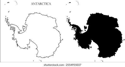 Antarctica Blank Map, Antarctica Map Outline Vector Images