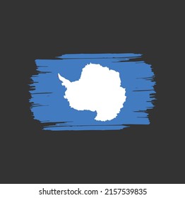 Antarctica colorful brush strokes painted national country flag icon