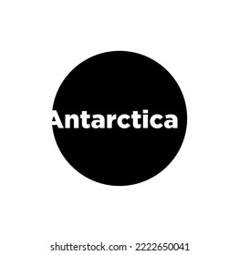 Antarctica continent name typography. Antarctica icon.