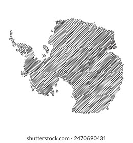 Antarctica continent thread map line vector illustration