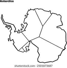 Antarctica country map simple outline