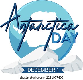 Antarctica day poster template illustration