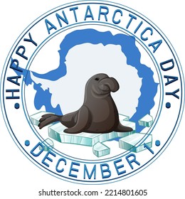 Antarctica day poster template illustration