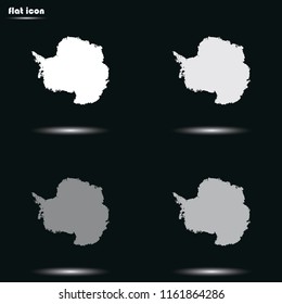 Antarctica detailed map flat grayscale vector icon.
