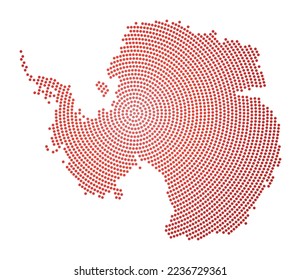 Antarctica dotted map. Digital style shape of Antarctica. Tech icon of the country with gradiented dots. Creative vector illustration.