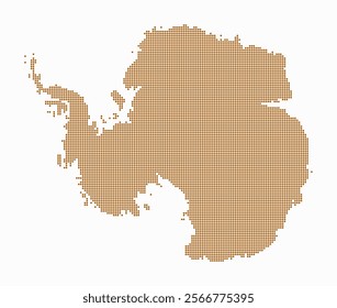 Antarctica dotted map. Digital style map of the country on white background. Antarctica shape with circle dots. Colored dots style. Small size circles. Simple vector illustration.