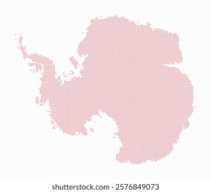 Antarctica dotted map. Digital style map of the country on white background. Antarctica shape with square dots. Colored dots style. Small size squares. Beautiful vector illustration.