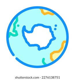 antarctica earth planet map color icon vector. antarctica earth planet map sign. isolated symbol illustration