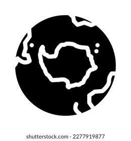 antarctica earth planet map glyph icon vector. antarctica earth planet map sign. isolated symbol illustration