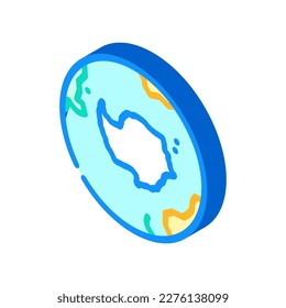 antarctica earth planet map isometric icon vector. antarctica earth planet map sign. isolated symbol illustration