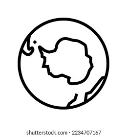 antarctica earth planet map line icon vector. antarctica earth planet map sign. isolated contour symbol black illustration