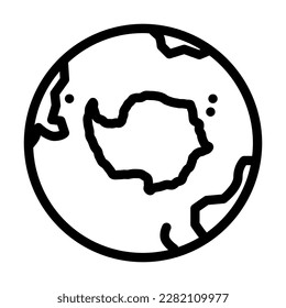 antarctica earth planet map line icon vector. antarctica earth planet map sign. isolated contour symbol black illustration