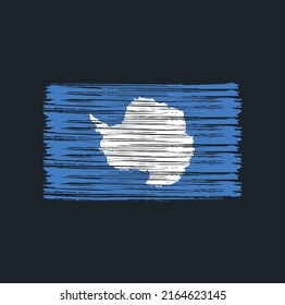 Antarctica Flag Brush. National Flag