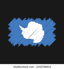 Ilustración de vectores pinchados de pincel con bandera antártica