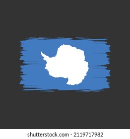 Antarctica flag with brush stroke background