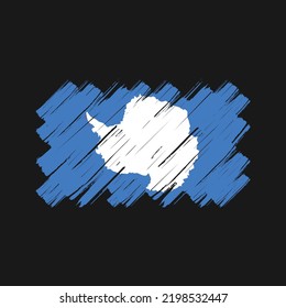 Antarctica Flag Brush Strokes. National Flag