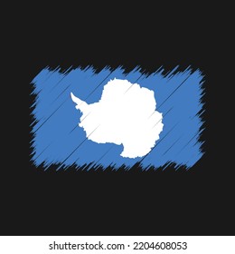 Pintadas de pincel de bandera antártica 