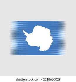 Antarctica Flag Brush Strokes Painted
