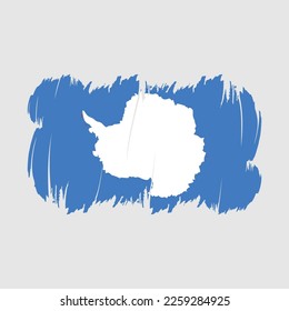 Antarctica Flag Brush Strokes Vector