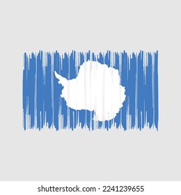 Antarctica Flag Brush Vector Design