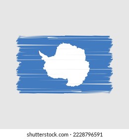 Antarctica Flag Brush Vector Illustration