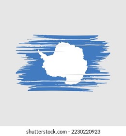 Ilustración del vector de pincel de la bandera antártica