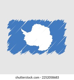 Antarctica Flag Brush Vector Illustration