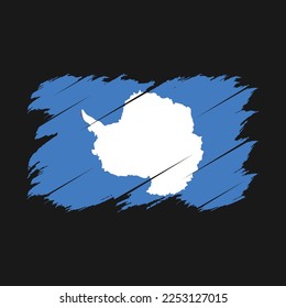 Antarctica Flag Brush Vector Illustration