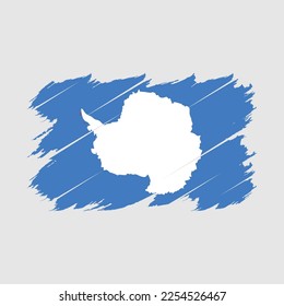 Antarctica Flag Brush Vector Illustration