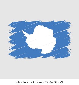 Antarctica Flag Brush Vector Illustration