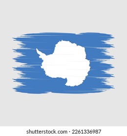 Antarctica Flag Brush Vector Illustration