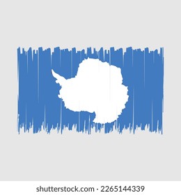 Antarctica Flag Brush Vector Illustration