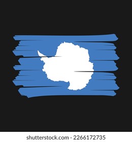 Antarctica Flag Brush Vector Illustration