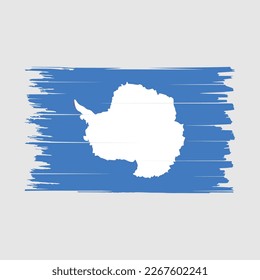 Antarctica Flag Brush Vector Illustration