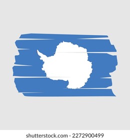 Antarctica Flag Brush Vector Illustration