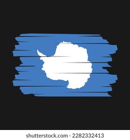 Antarctica Flag Brush Vector Illustration