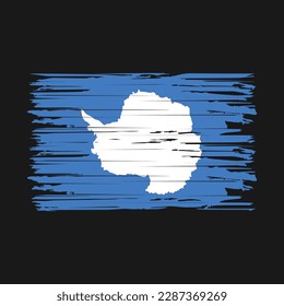 Antarctica Flag Brush Vector Illustration