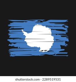 Antarctica Flag Brush Vector Illustration