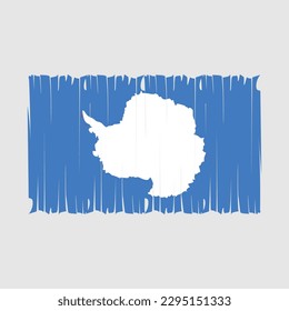 Antarctica Flag Brush Vector Illustration