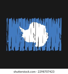 Antarctica Flag Brush Vector Illustration