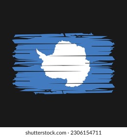 Antarctica Flag Brush Vector Illustration