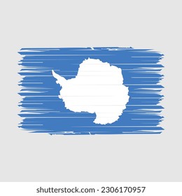 Antarctica Flag Brush Vector Illustration