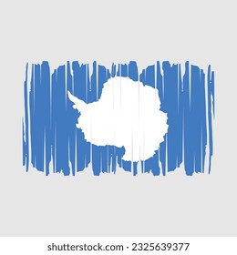 Antarctica Flag Brush Vector Illustration