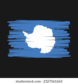 Antarctica Flag Brush Vector Illustration