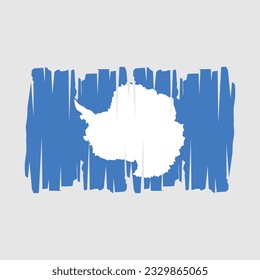 Antarctica Flag Brush Vector Illustration