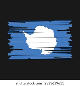 Antarctica Flag Brush Vector Illustration