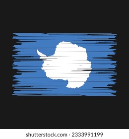 Antarctica Flag Brush Vector Illustration