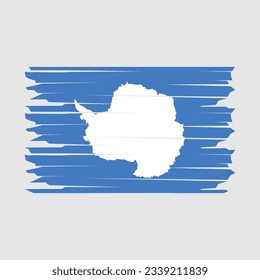 Antarctica Flag Brush Vector Illustration