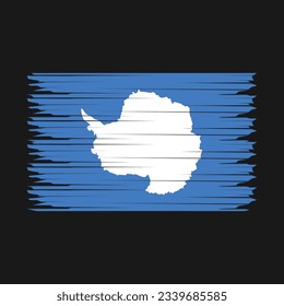 Antarctica Flag Brush Vector Illustration